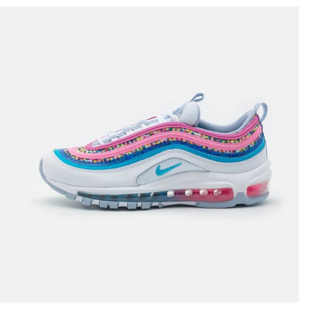 Nike Big Kids' Air Max 97 SE Shoes White/Lightning Blue DV7550-100 h sz. 3.5Y